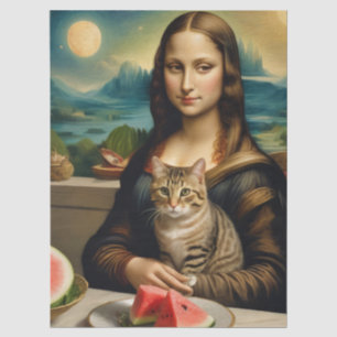Papel De Seda Mona Lisa & seu gato  -  Vibrações de verão \