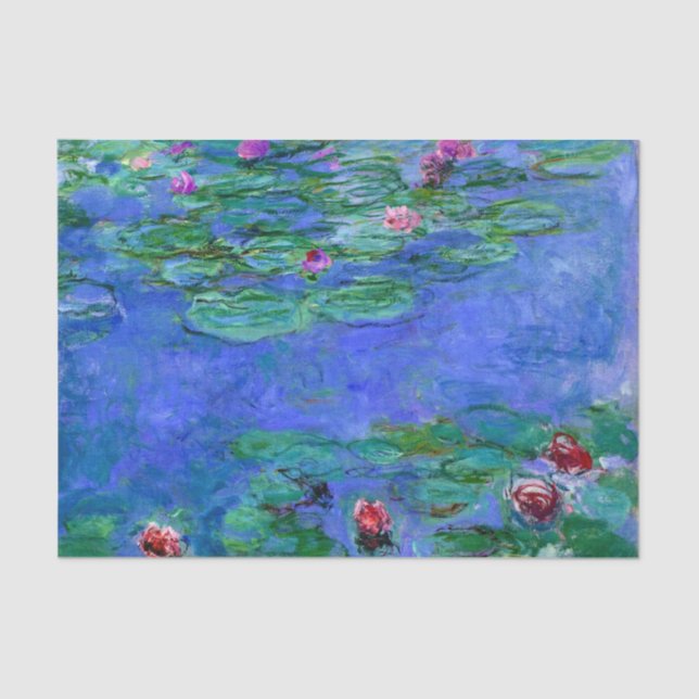 Papel De Seda Monet - Lírios de água (vermelho) (Frente )