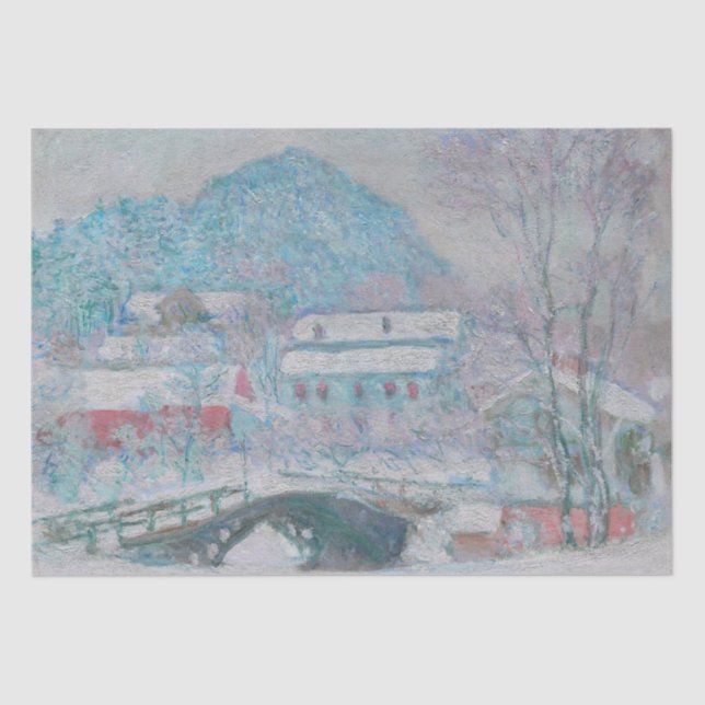 Papel De Seda Monet - Noruega, Sandviken Village na neve (Frente )