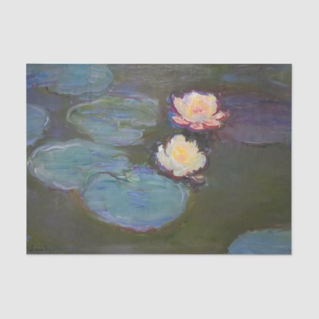 Papel De Seda Monet Water Lily Lily Pond Waterlily Painting (Frente )