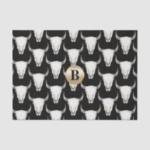 Papel De Seda Monograma de Cabra de Vaca Russa Personalizado