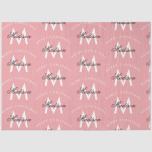 Papel De Seda Monograma de Feliz Natal Personalizado
