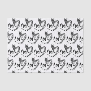 Papel De Seda Monograma de Geneta Tribal de Grande Superfície