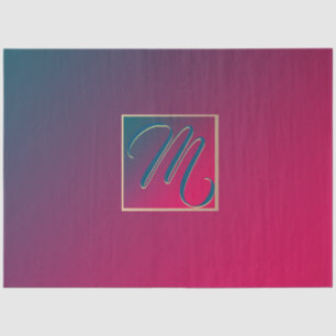 Papel De Seda Monograma de Gradiente Roxo de Fumo