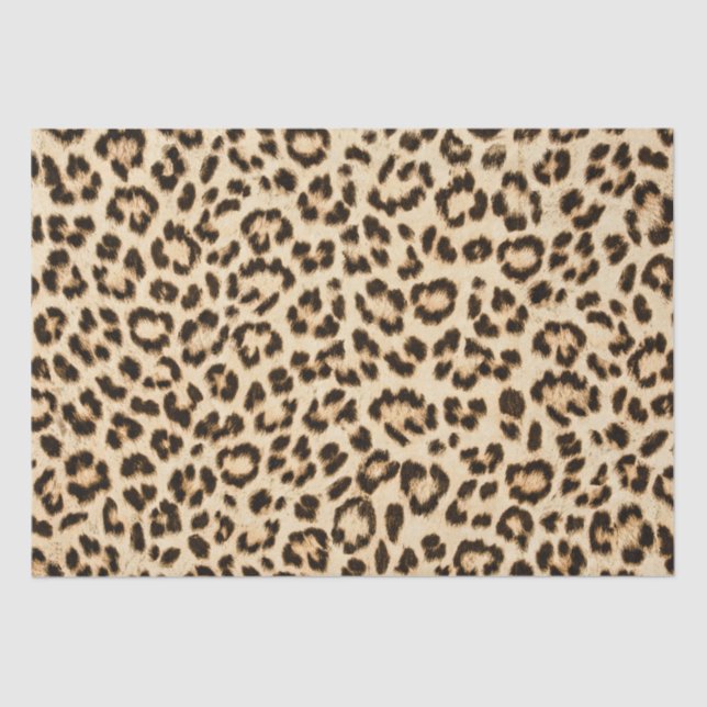 Papel De Seda Monograma de Impressão de couro-leopardo (Frente )