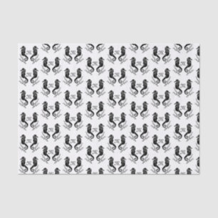 Papel De Seda Monograma de Silhueta de Cavalo Negro