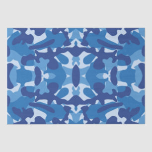 Papel De Seda Monograma do Padrão do Exército Azul Camo
