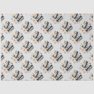 Papel De Seda Monograma Elegante design - Letra M padrão 1