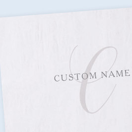 Papel De Seda Monograma Moderno Elegante | Cinzas e Branco (edit