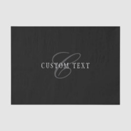 Papel De Seda Monograma Personalizável Elegante | Cinza Preta Br