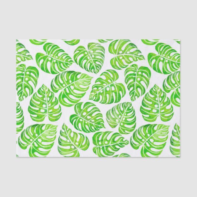 Papel De Seda Monstera deixa aquarela (Frente )