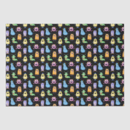 Papel De Seda Monstros Cons Coloridos