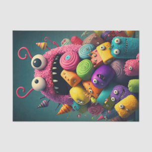 Papel De Seda Monstros doces, bonitos e coloridos