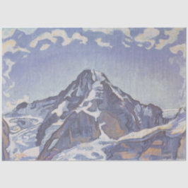 Papel De Seda Montanha Monge Com Nuvens (Ferdinand Hodler)