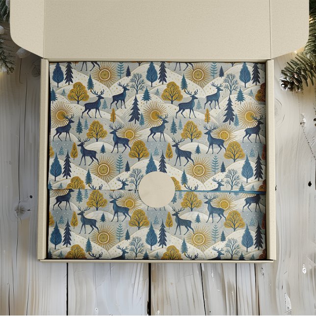 Papel De Seda Montanhas Celestial Deer Winter (Criador carregado)