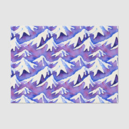 Papel De Seda Montanhas Retro Snowy Purple