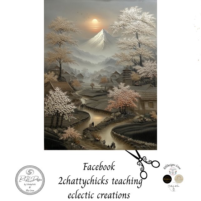 Papel De Seda Monte Fuji na aldeia chinesa de dissociação (Criador carregado)