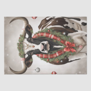 Papel De Seda Moo-mas da feliz: Vaca Vestida para a Decoupage de