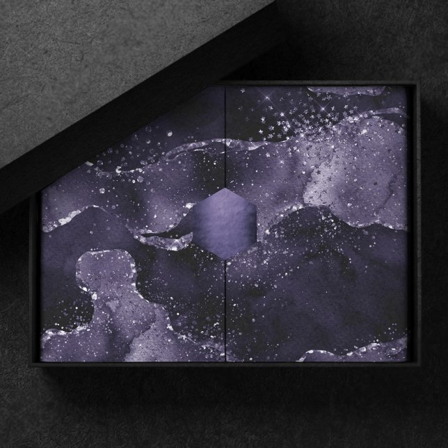 Papel De Seda Moody Agate | Midnight Indigo Profundo Glam (Criador carregado)