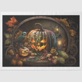 Papel De Seda Moody Halloween Pumpkins Tissue Paper