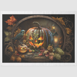Papel De Seda Moody Halloween Pumpkins Tissue Paper