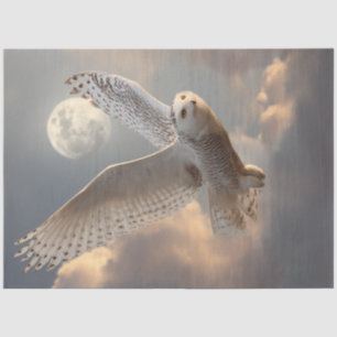 Papel De Seda Moon Voadora Maiestosa Coruja Branca