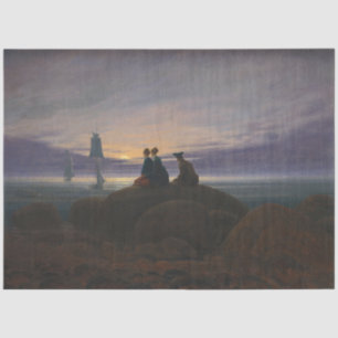 Papel De Seda Moonrise pelo mar (por Caspar David Friedrich)