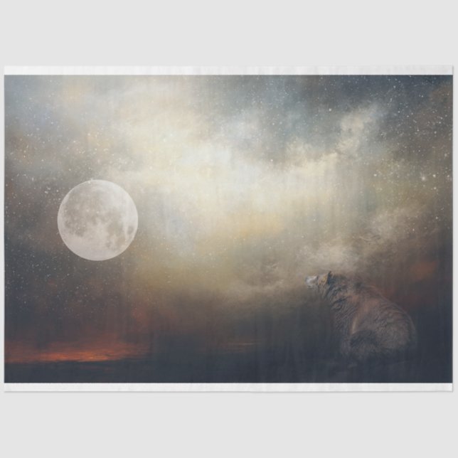 Papel De Seda Moonwatcher Bear Art Decoupage (Frente )