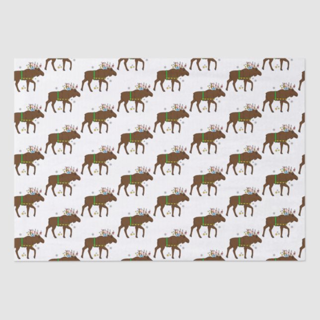 Papel De Seda Moose Decorada para Feriados (Frente )