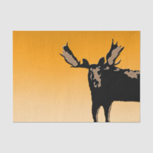 Papel De Seda Moose no Sunset - Arte Original da Vida Selvagem
