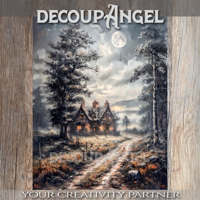 Papel De Seda Moradia no País Antigo - Decoupage - (Criador carregado)