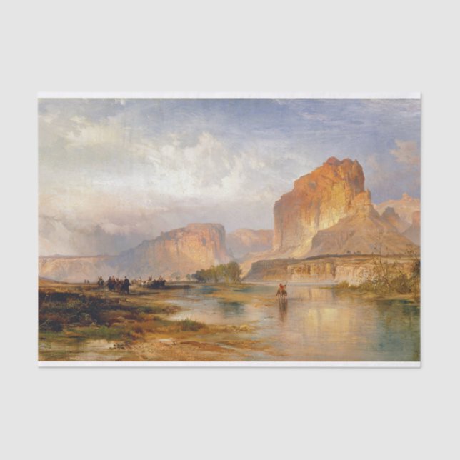 Papel De Seda Moran Cliffs of Green River Painting (Frente )