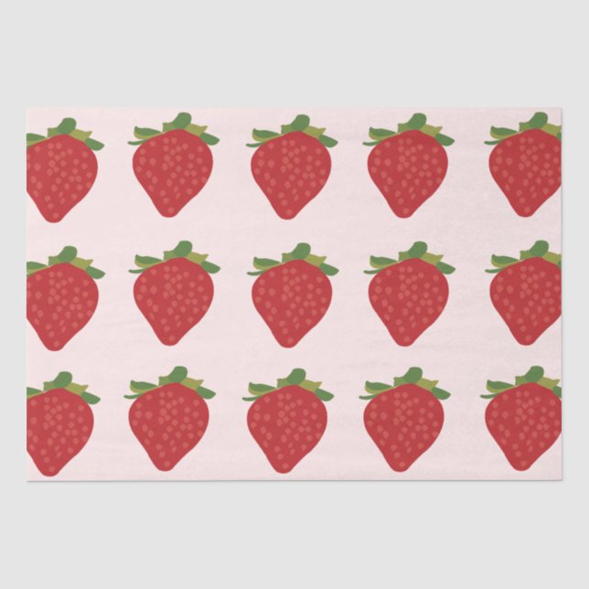 Papel De Seda Morango Aniversário Verão Morangos (Frente )