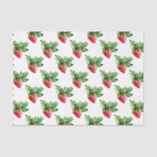 Papel De Seda Morango com Folha Verde