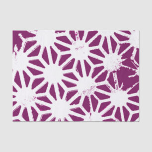 Papel De Seda Morango e padrão geométrico branco