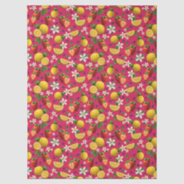 Papel De Seda Morango e Padrões do Flor de Limão