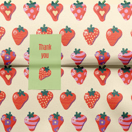 Papel De Seda Morango Ilustrado