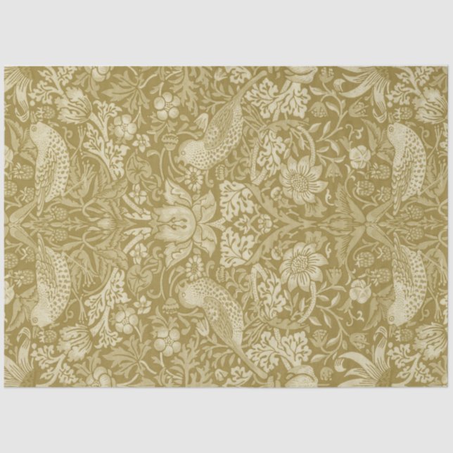 Papel De Seda Morango Ladrão Dourado, William Morris (Frente )