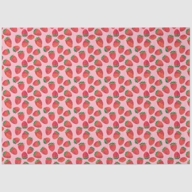 Papel De Seda Morango Rosa e Vermelho (Frente )