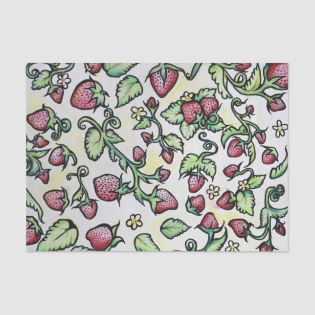 Papel De Seda Morangos (Frente )