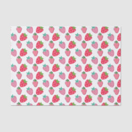 Papel De Seda Morangos Berry Patterno - Rosa | Vermelho