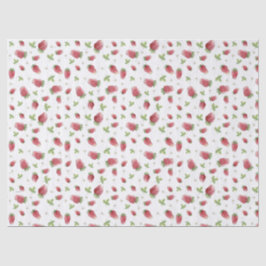 Papel De Seda Morangos De Cor Vermelha