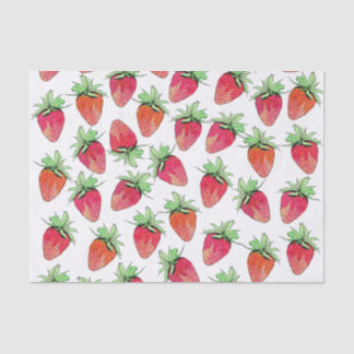 Papel De Seda Morangos frutados da aguarela colorida brilhante