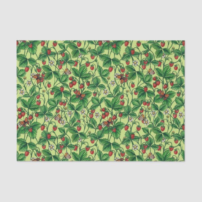 Papel De Seda Morangos silvestres em melada (Frente )