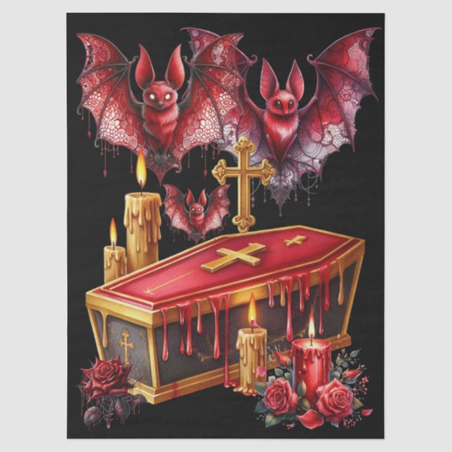 Papel De Seda Morcegos Vampiros (Frente )