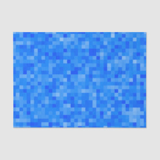 Papel De Seda Mosaico azul do pixel