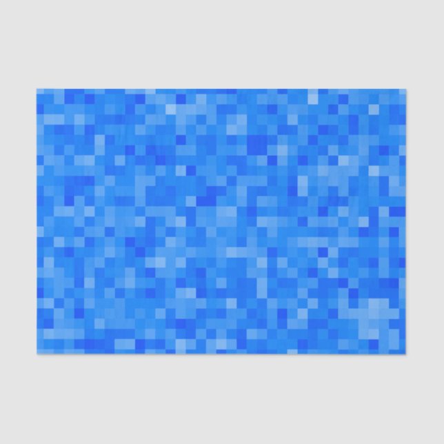 Papel De Seda Mosaico azul do pixel (Frente )