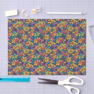 Papel De Seda Mosaico Colorido de Aquarela Vidro Decoupage