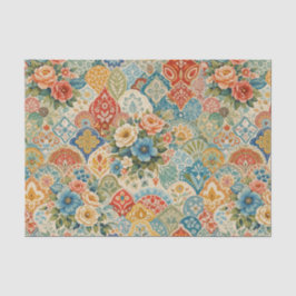 Papel De Seda Mosaico de Jardim Boêmio