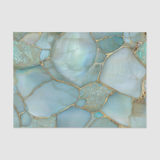 Papel De Seda Mosaico de Ouro em Geodo de Ágata Turquesa Elegant